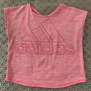 Girl Adidas Crop Graphic Climalite Top Size 10-12M